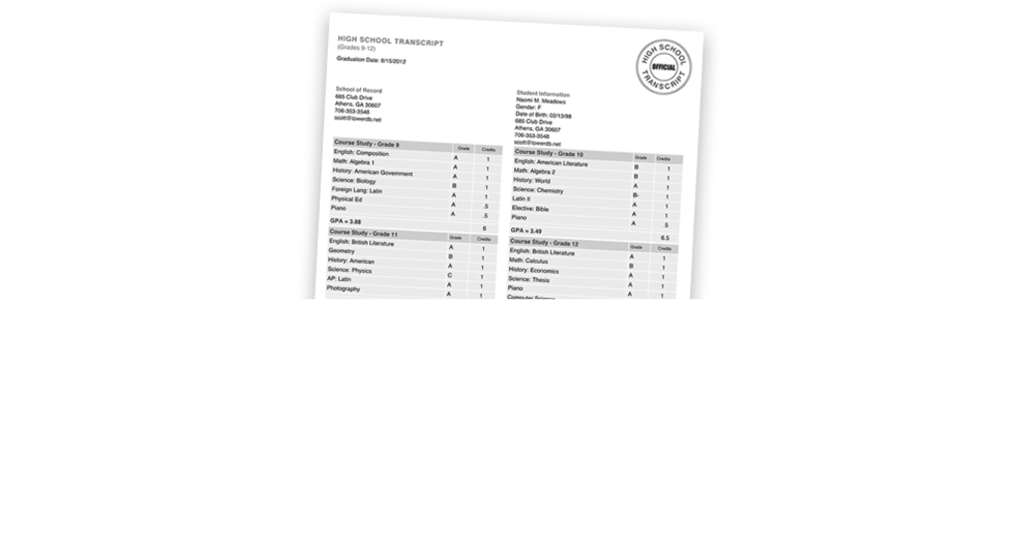 Diploma TOR Diploma TOR